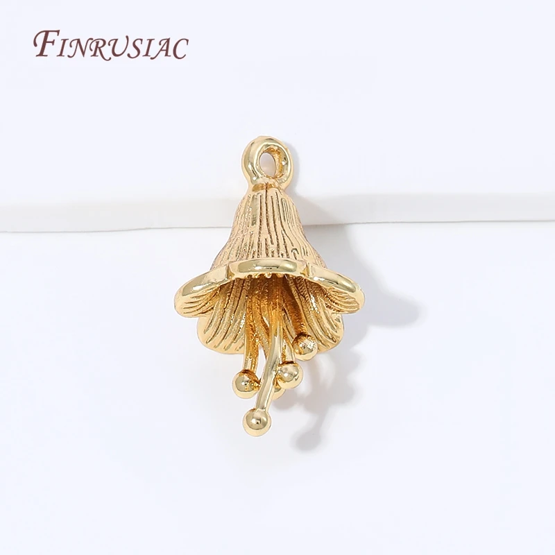18K Gold Plated Jellyfish Charms,Brass Marine Life Pendant For DIY Necklace Bracelet Earrings Jewelry Making Findings view 5