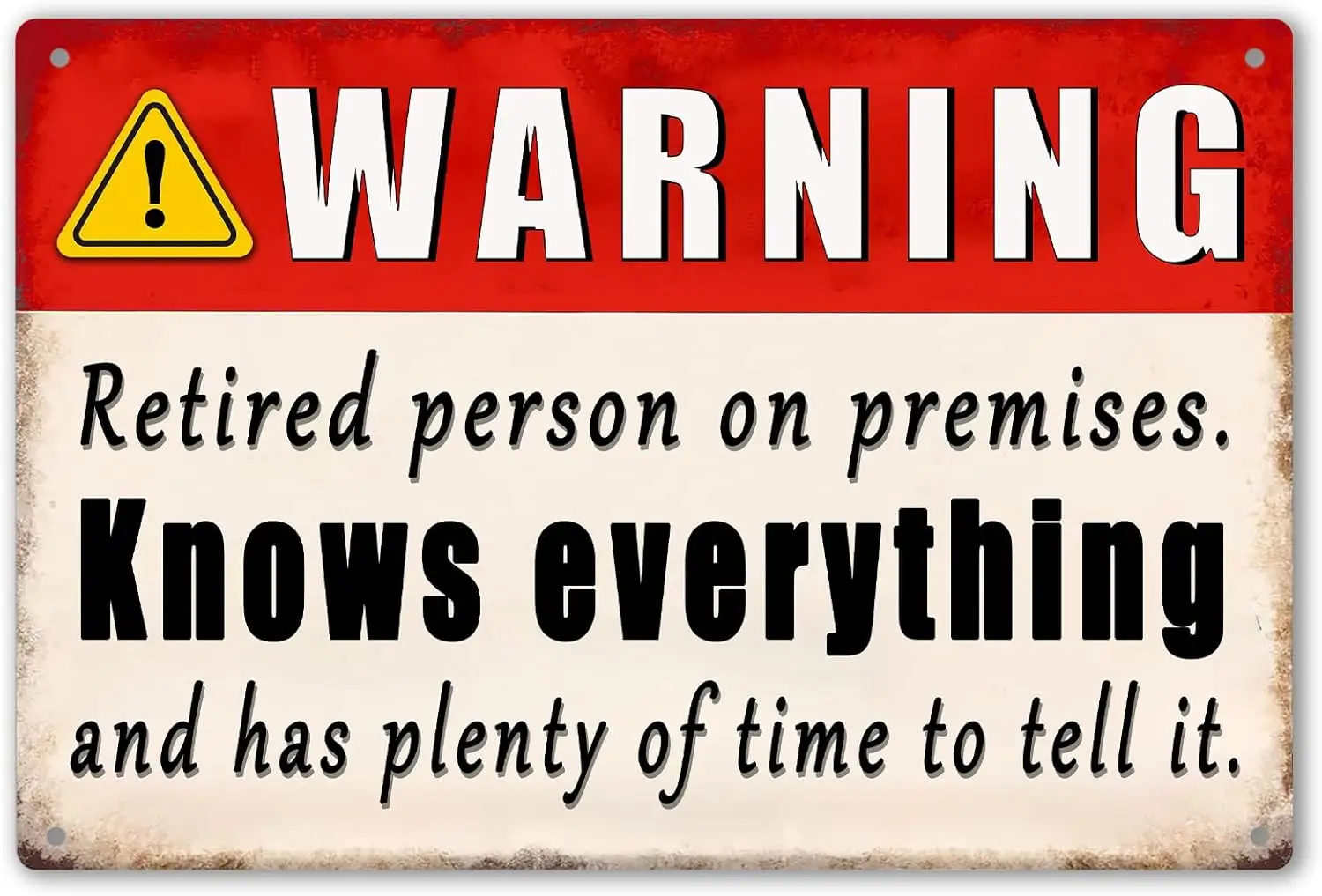 Funny Retirement Gifts For Men Happy Retirement Yard Sign Warning Retired Person On Premises Know Everything Metal Signs Retirem