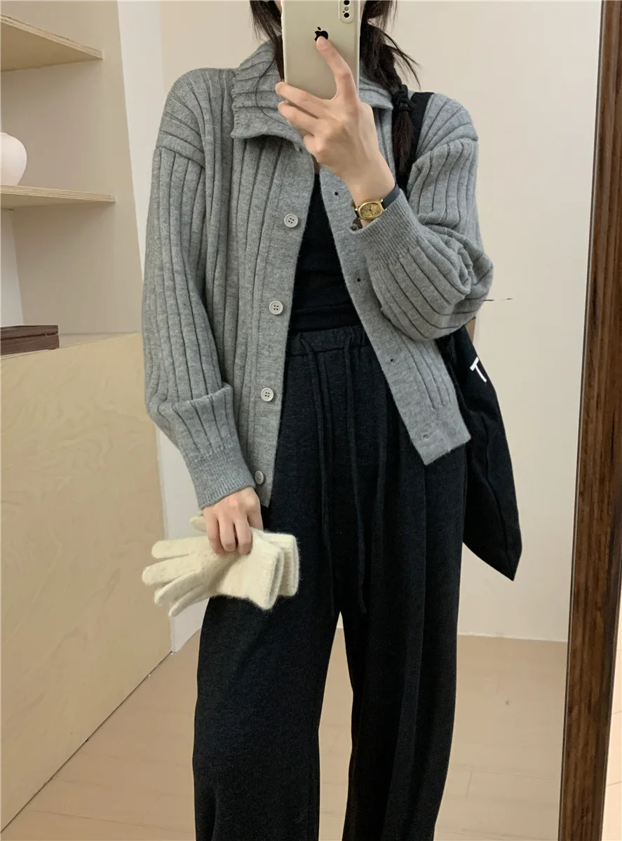 [LANMREM] Turtleneck Knit Cardigan Sweater For Women Single Breasted Long Sleeve Thick Warm Coats 2024 Winter New 26C899