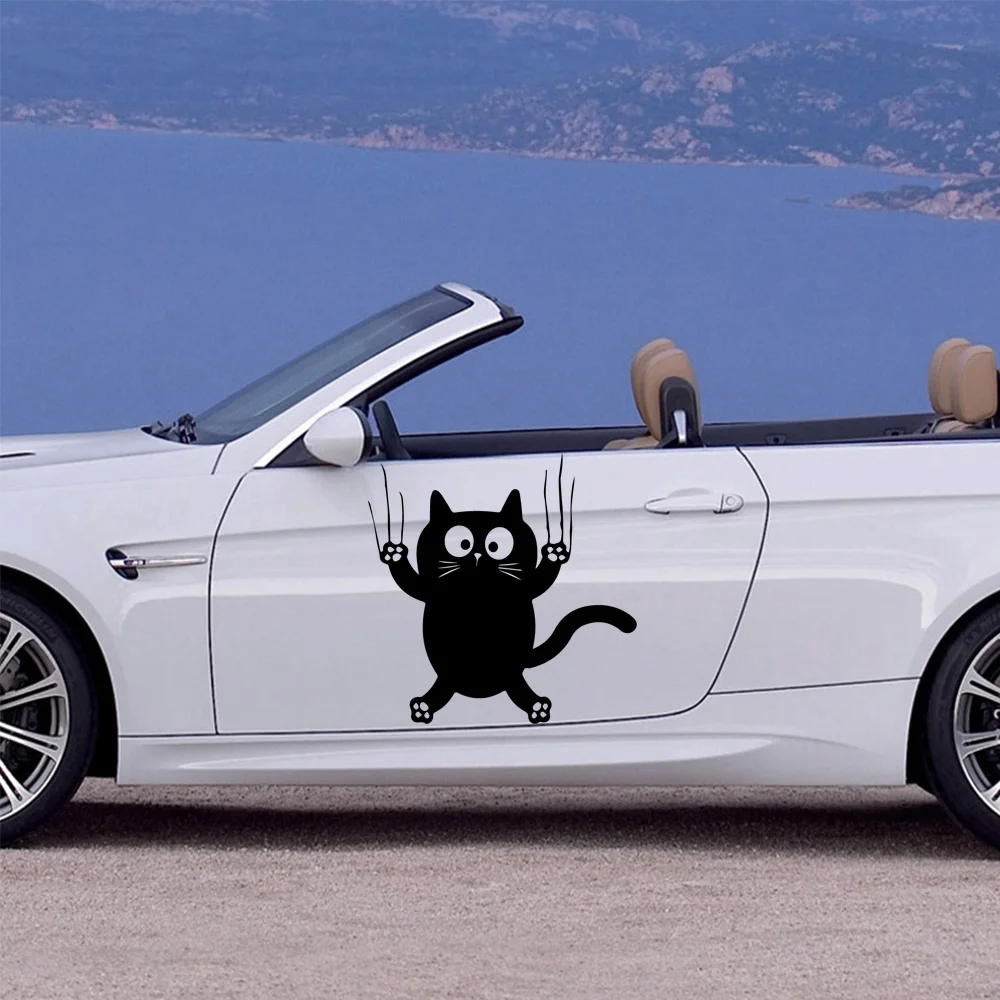 1pc Cute Kitten Stickers For Cars For Door Decor Cars Decal Weatherproof Auto Styling Cartoon Car Stickers Car Accessories