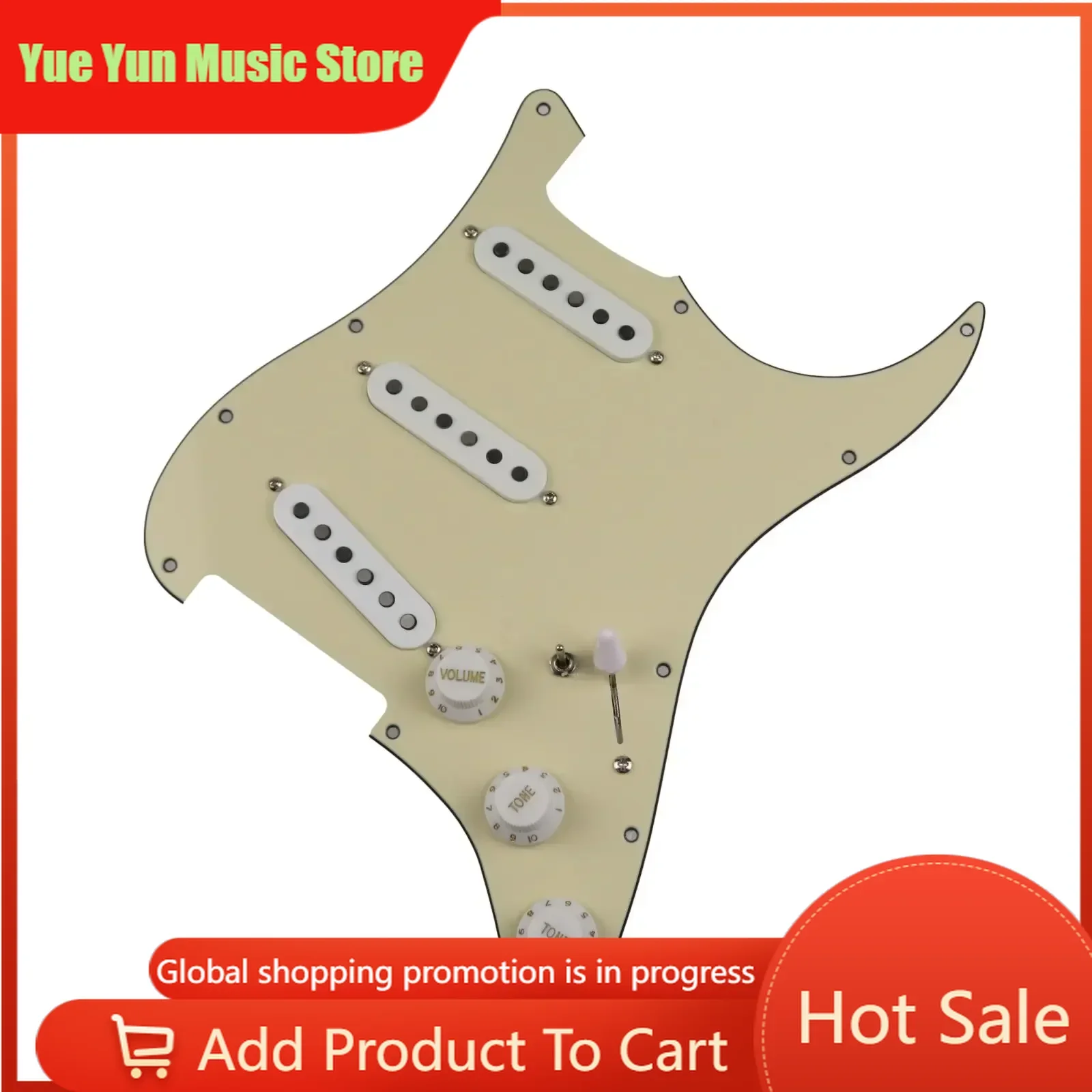 

Electric Guitar Loaded Prewired Pickups 60s Style Single Coil Alnico 5 SSS 7-Way Wiring Pickguard Vintage Sound for Stratocaste