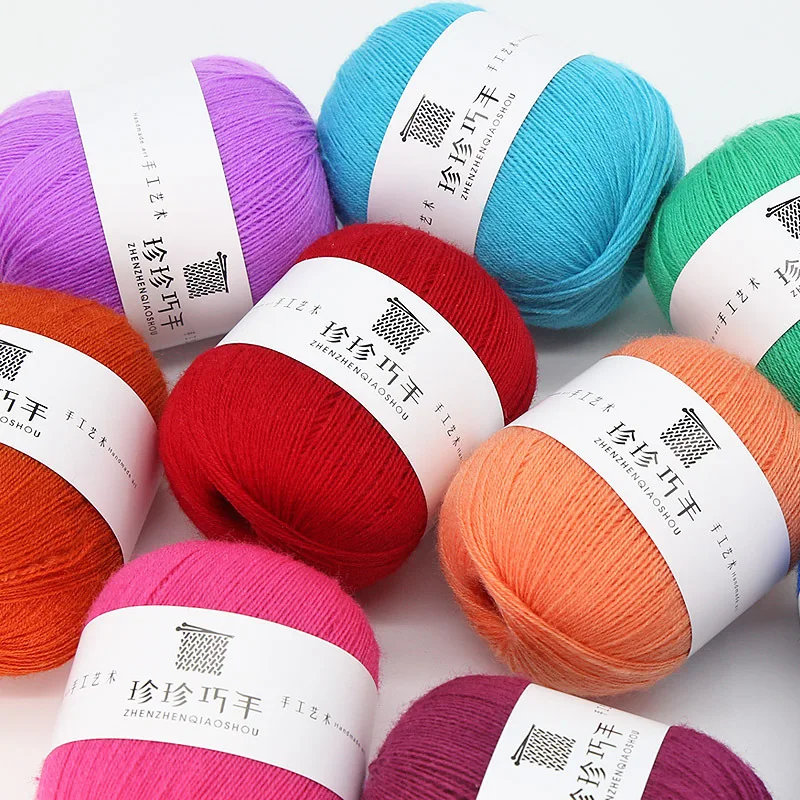 50g Natural Soft Cashmere Yarn Smooth Companion Wool Yarn Hand Knitting Scarf Socks DIY Anti-pilling Cashmere Quality Thread