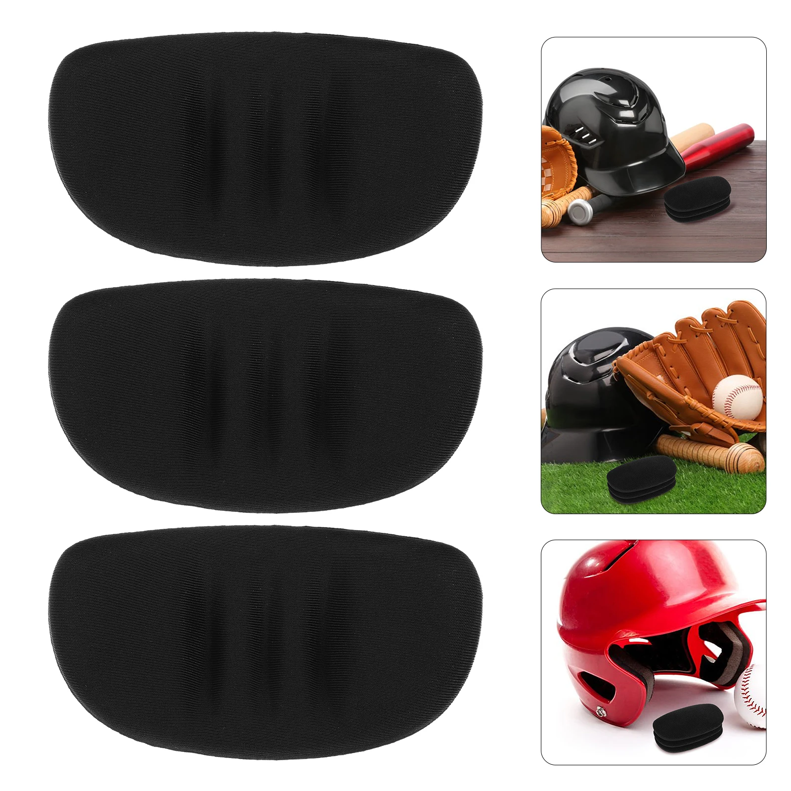 

3pcs Baseball Guard Soft Comfortable Shock Absorbing Cushion For Baseball Softball Helmets Replacement Pad For Sports
