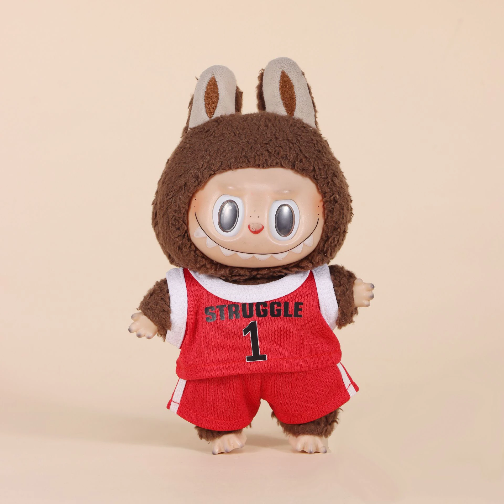 

Bubbles Mart Labubu Vinyl Doll Set 7cm Sitting Par Lake Lakers Doll Clothes Ball Game Toy Collectible Figurine Set