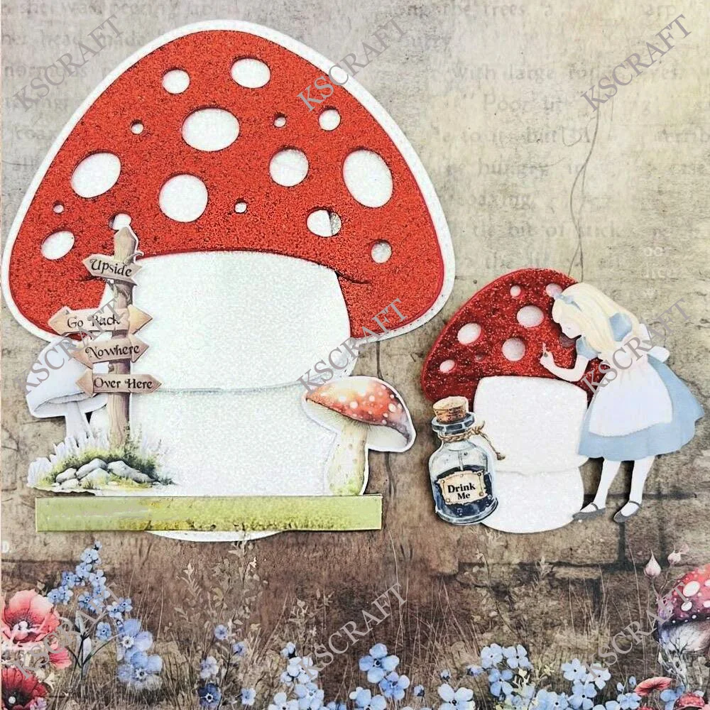 KSCRAFT Mushroom Mini Album Cutting Dies Stencils for DIY Scrapbooking Decorative Embossing DIY Paper Cards