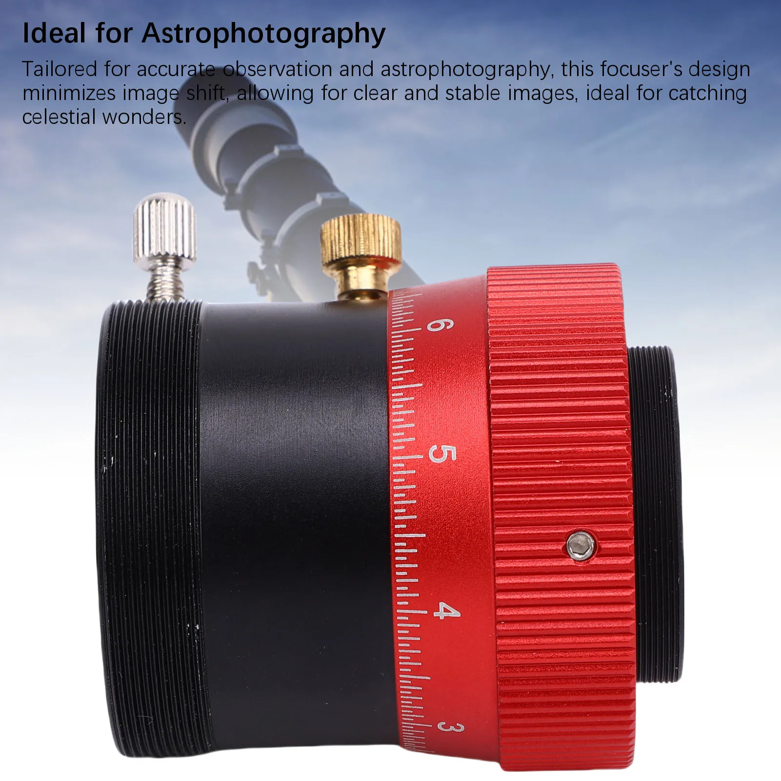 Image of Teleskop-Helical-Fokussierer, Aluminiumlegierung, 10 mm Fokussierung, Schlaganfall, Anti-Shift-Teleskop, doppelter Helical-Fokussierer für Astrofotografie