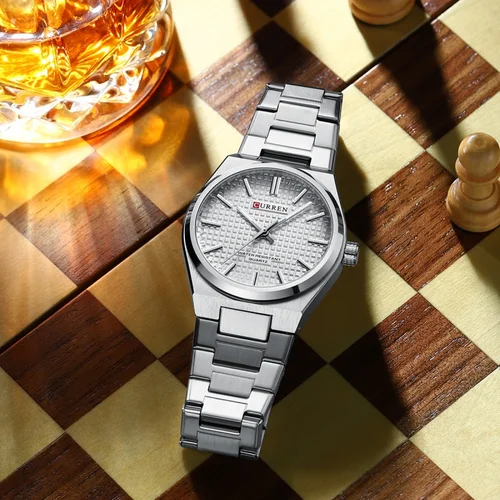 Imagen 2 del producto Reloj CURREN 8439 Accesorios de moda de cuarzo para hombre, diseño Simple, resistente al agua, luminoso, correa de acero inoxidable, reloj de negocios para hombre