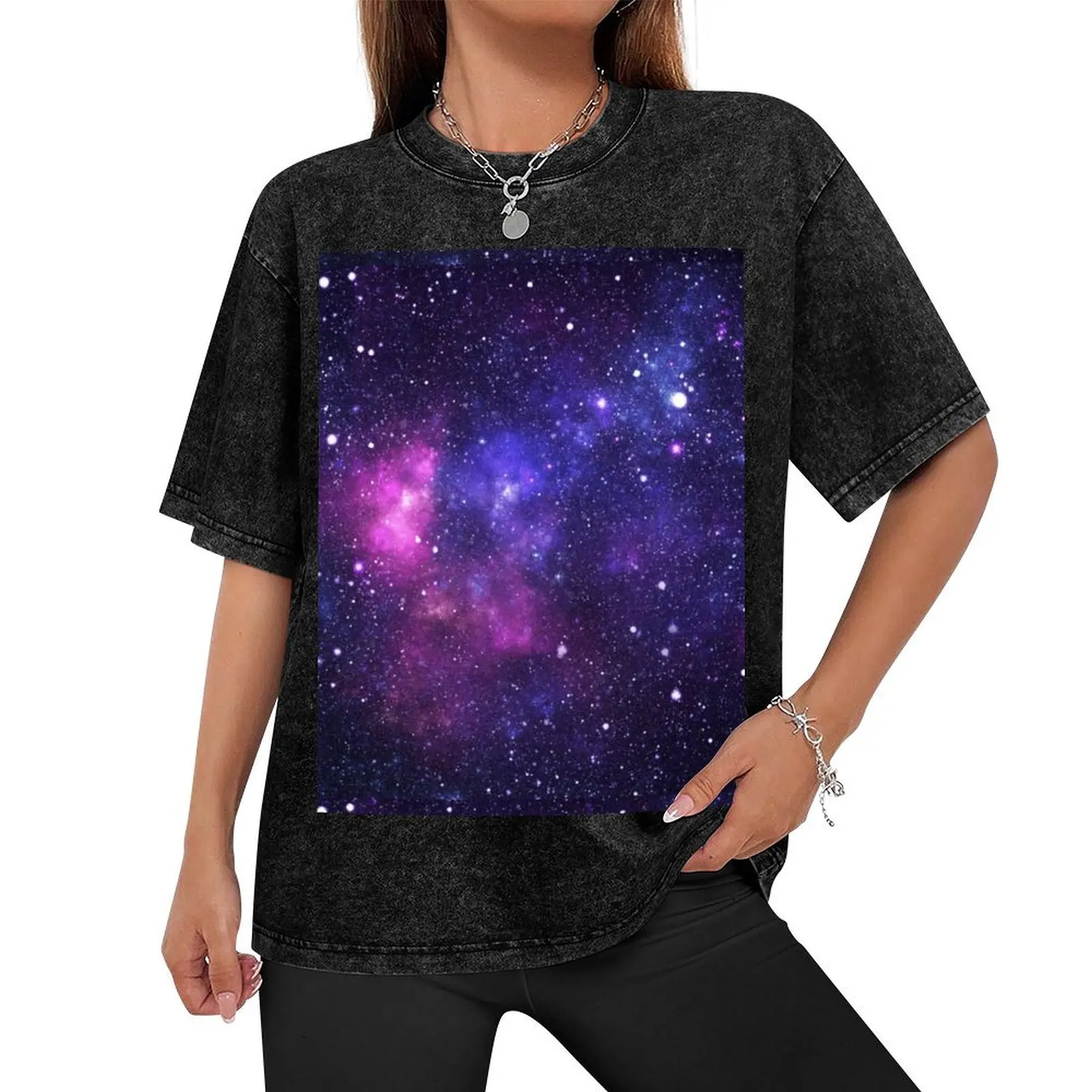 Purple Galaxy Nebula Stars T-Shirt boys whites valentines clothes summer tops plain black t shirts for men