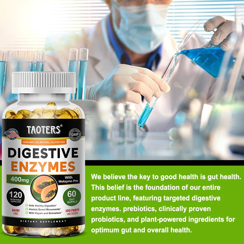 Digestive Enzyme Supplements - Support Intestinal Health, Relieve Occasional Indigestion, and Maintain Regular Bowel Movements