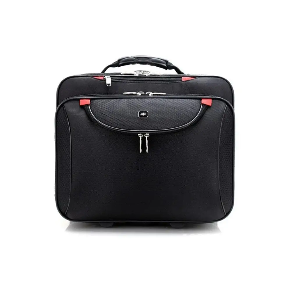 Nuevo Bolsa de viaje de 18 ", maletas impermeables Oxford negras, equipaje para mujeres/hombres con varilla telescópica giratoria de aleación de aluminio