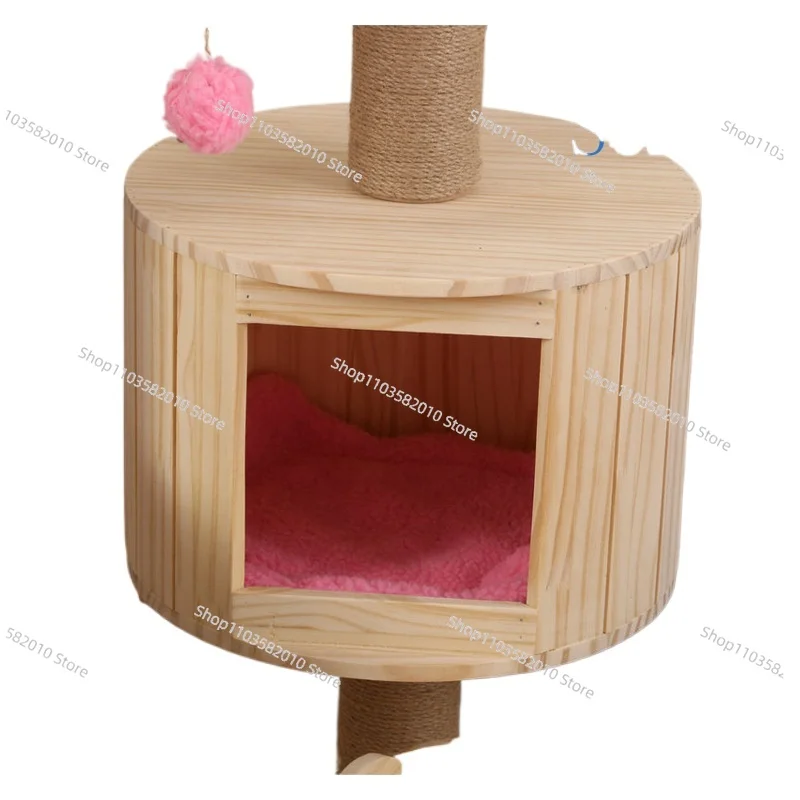 Small Cat Climbing Frame with Sisal Rope Nest, Multi-Functional Pet Toy Rack, Compact Activity Center & Scratching Post