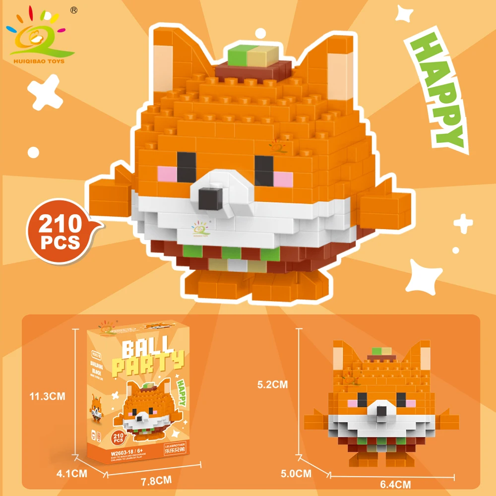HUIQIBAO Mini Leuke dier Micro Bouwstenen 3D Diamant BEE Kat Panda Model Bricks DIY Stad Bouw Speelgoed voor Kinderen - afbeelding 1