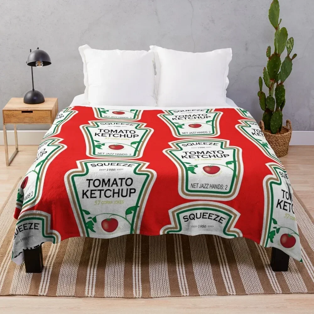 

Funny Ketchup Label Throw Blanket Luxury Beach Sofa Softest Blankets