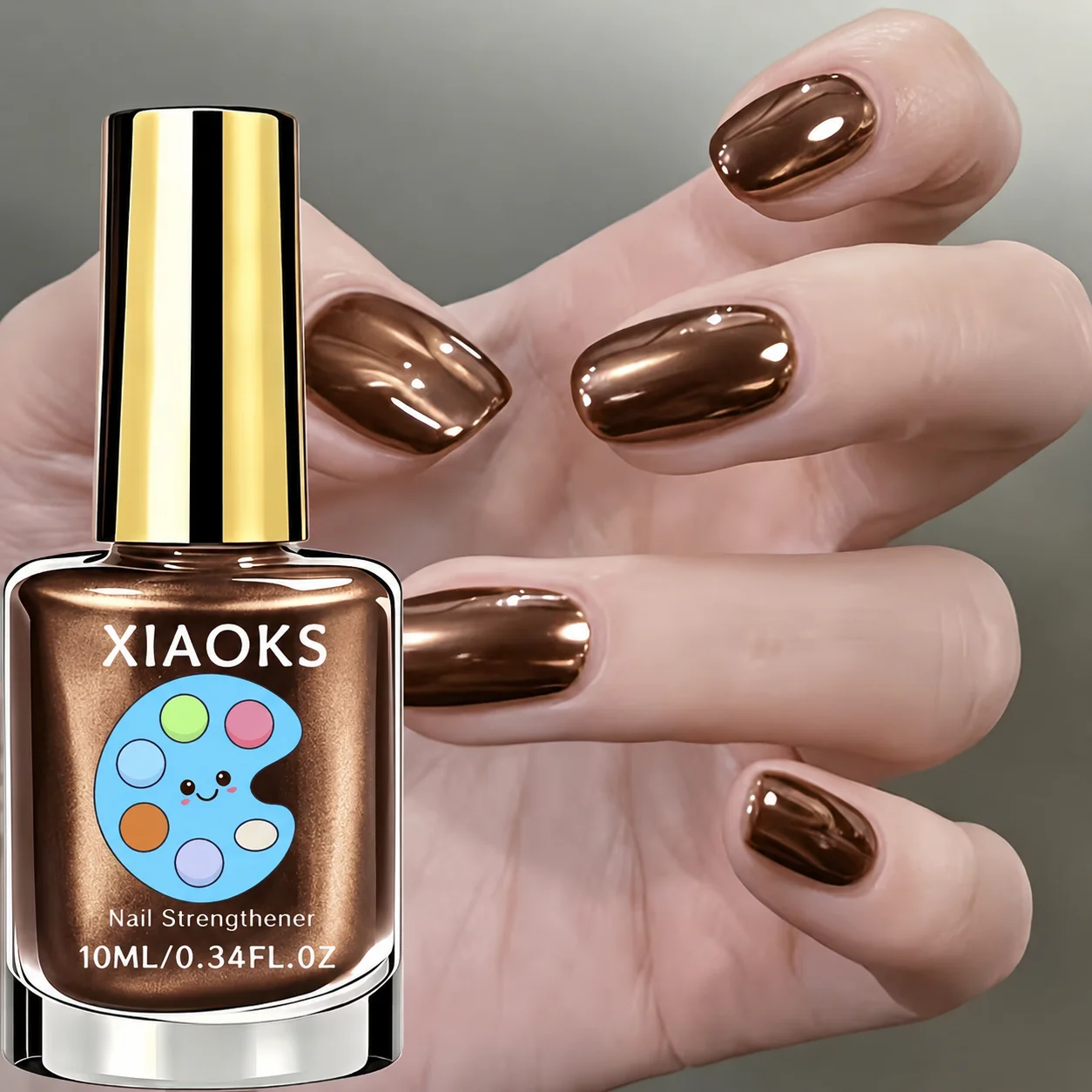 Xiaoks Pearlescent Maillard Brown Nail Polish, Pearlescent Fine Shimmer Texture, High Saturation Color, Mirror-Like Shine, Quick-Drying, Fast Film Formation, No Need for Baking or Uv Light, Low-Odor Formula, Smooth Application, Does Not Bleed Easily, Even Color Coverage, Strong Coverage, a Must-Have for All Seasons, Suitable for Daily Commuting, Dating, Vintage Outfits, Home DIY Nail Art, Enhances Complexion, Creates a Gentle Vintage Atmosphere, Solid Color Nail Polish.
