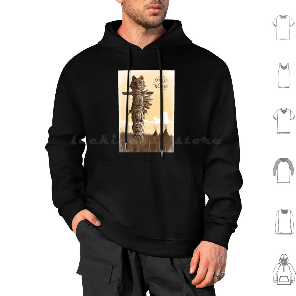 Dances With Wolves Vintage Hoodie cotton Long Sleeve Dances With Wolves Wolves Kevin Costner Wolf Movie Animals Animal Dance