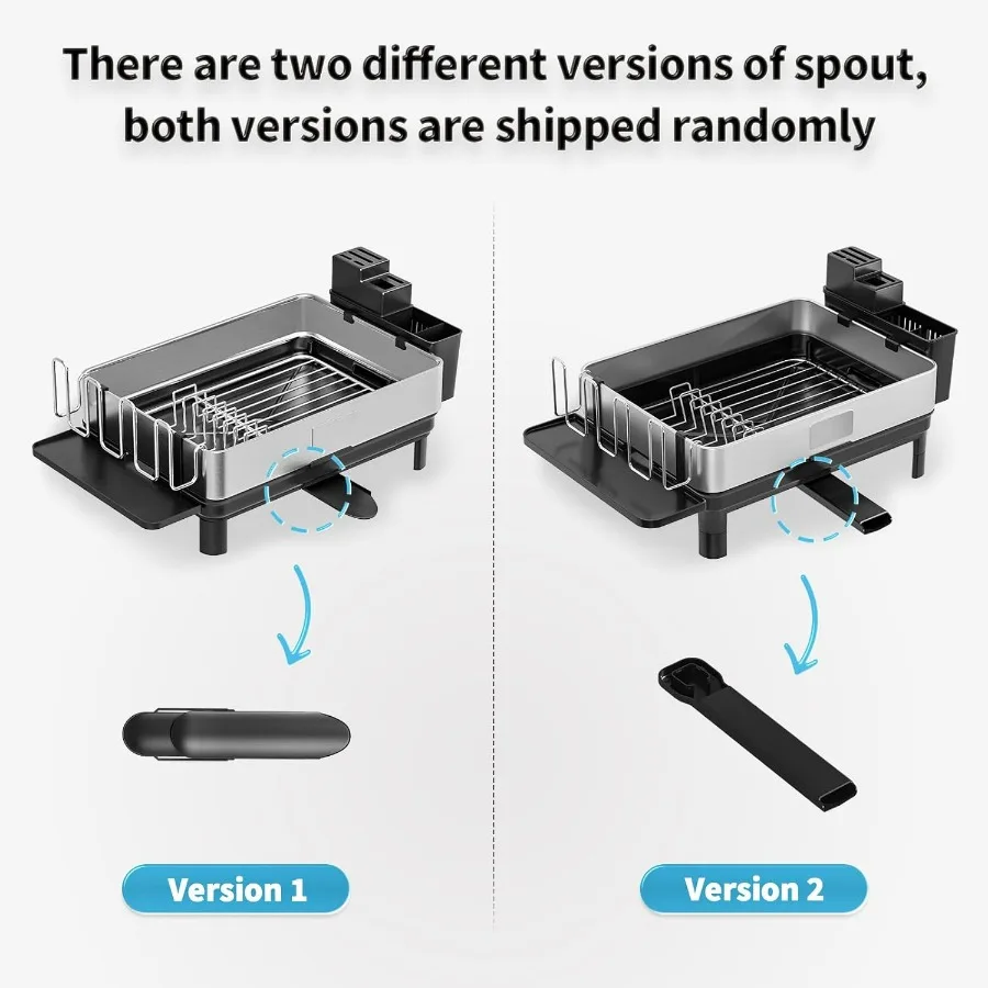رف تجفيف الأطباق، 304 رفوف أطباق من الفولاذ المقاوم للصدأ لطاولة المطبخ، مصارف أطباق مع تصريف تلقائي، حامل أواني وغیرہ #6