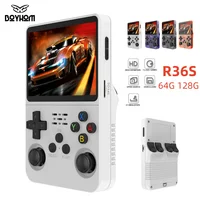 Consola de videojuegos portátil R36S de código abierto, sistema Linux, pantalla IPS de 3,5 pulgadas, reproductor de vídeo portátil de bolsillo, 64GB, 128G