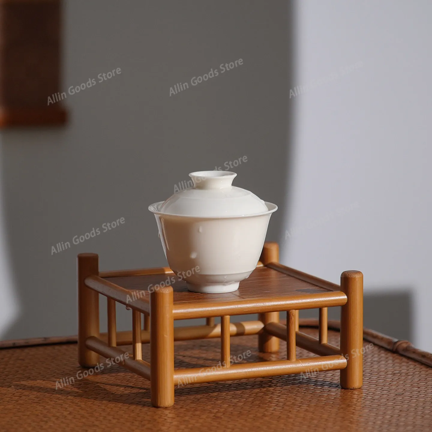 Zen Inspired Small Tea Table Purple Clay Teapot Display Small Shelf Teaware Storage Rack Chinese Teapot Decoration Desktop Rack