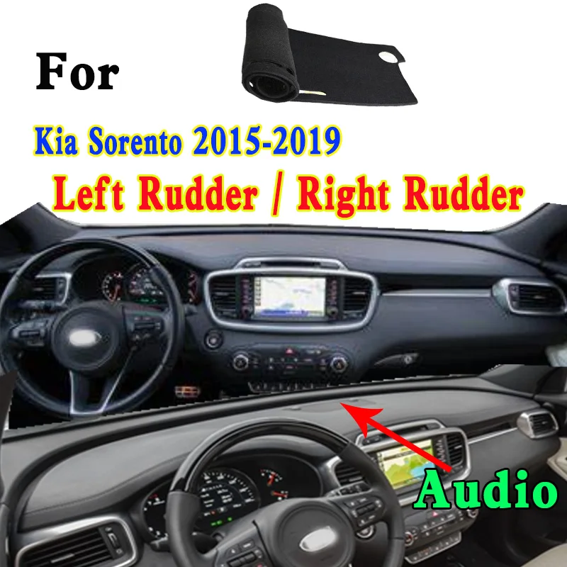 

For Kia Sorento Mk3 SXL EX UM 2015-2019 Car-Styling Dashmat Dashboard Cover Instrument Panel Insulation Sunscreen Protective Pad