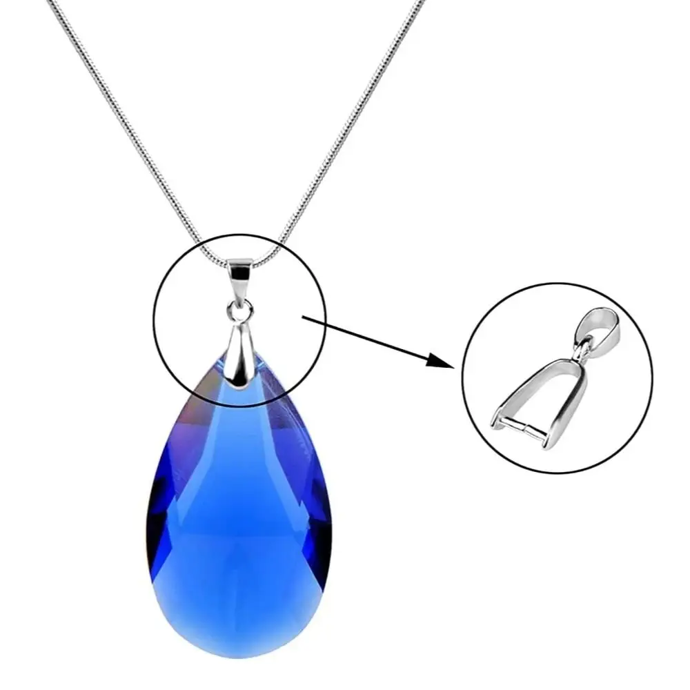 10cpcs Stainless Steel Pendant Pinch Bail DIY Necklace Jewelry Make Gold Silver Metal Clip Buckle Charm Bead Pendant Connector