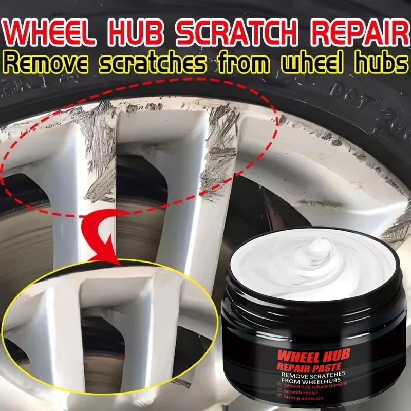 

Car Wheel Rim Scratch Refurbishment Paste, Tire Rim Scratch Paint Repair Paste - Black And White Silver Aluminum Alloy Rim
