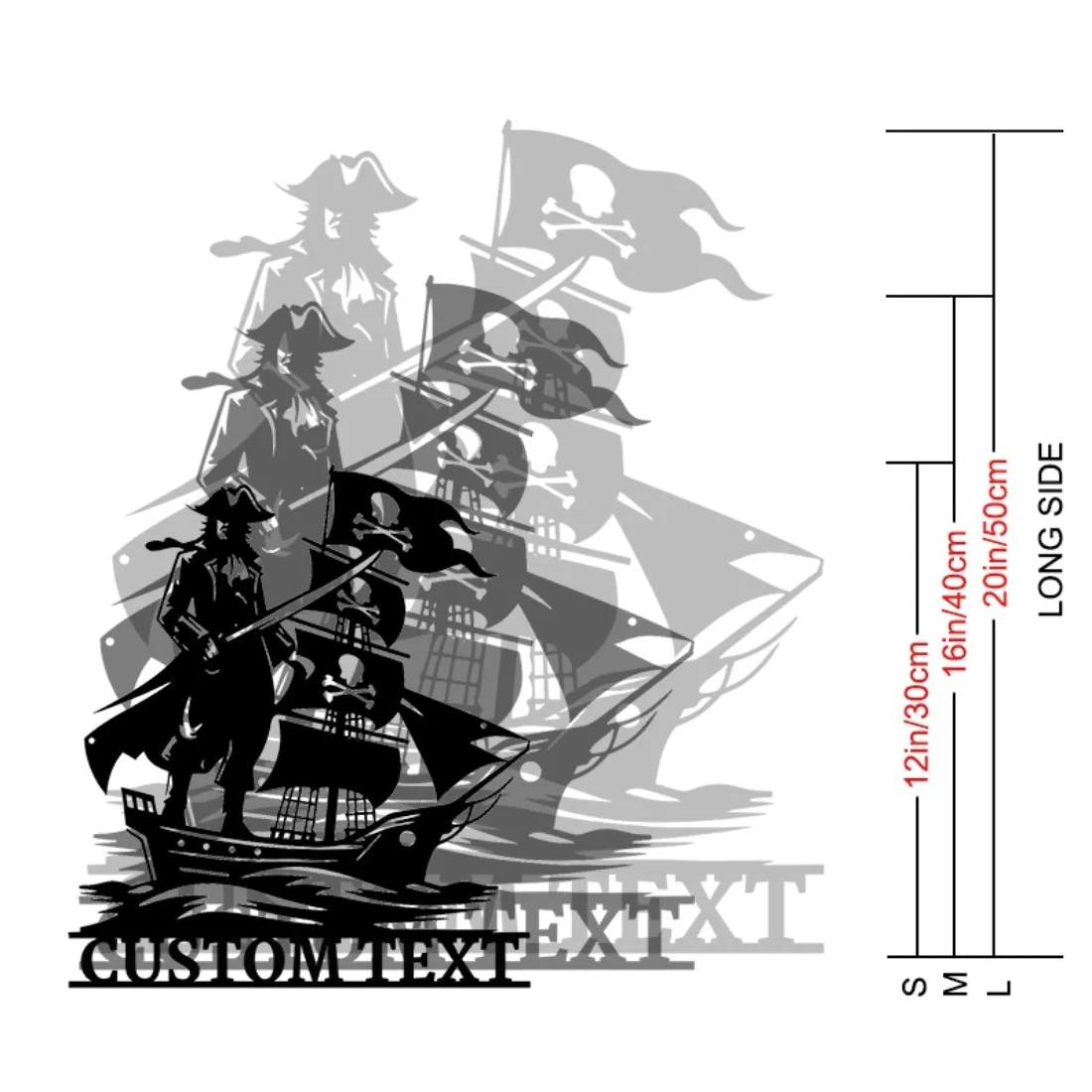 Custom Pirate Ship Metal Sign - High-Quality Nautical Home Office Man Cave Decor, Durable Precision-Made Custom Gift.