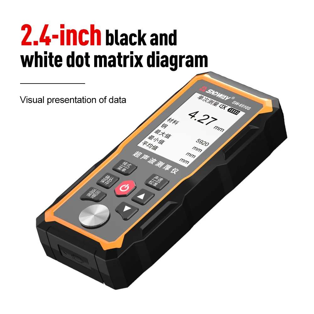 SNDWAY Ultrasonic Thickness Gauge For Plastic Glass Ceramics Metal Steel Plate Stainless Steel Pipe Wall Thickness Tester