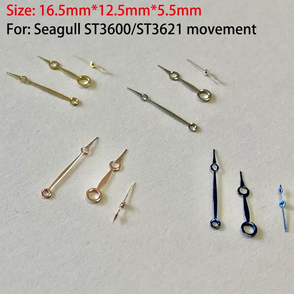 

Аксессуары для часов, стрелки, подходят для Tianjin ST3600/3621, запасные части для механизма, часовая минутная и секундная стрелка, игла для часов