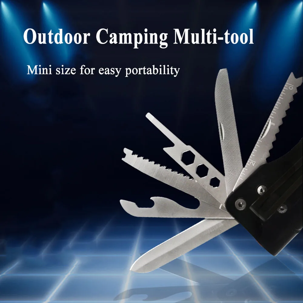 Outdoor Camping Multi-tool Folding Knife Flashlight Self Defense Jackknife Survival Equipment Hunting Military Tactical Knife