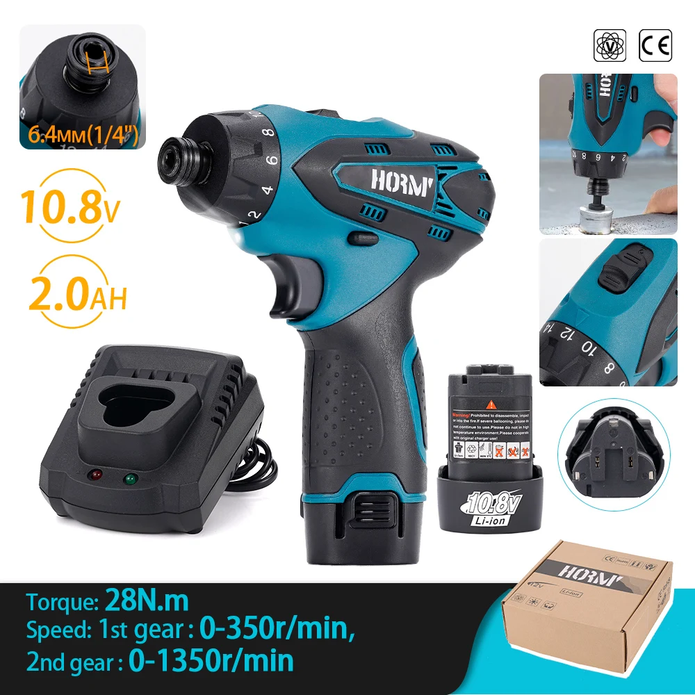 12V Electric Screwdriver Drill Impact Driver Adjust Torque Drill Driver With 2000mAh For Makita Battery DIY Power Tool