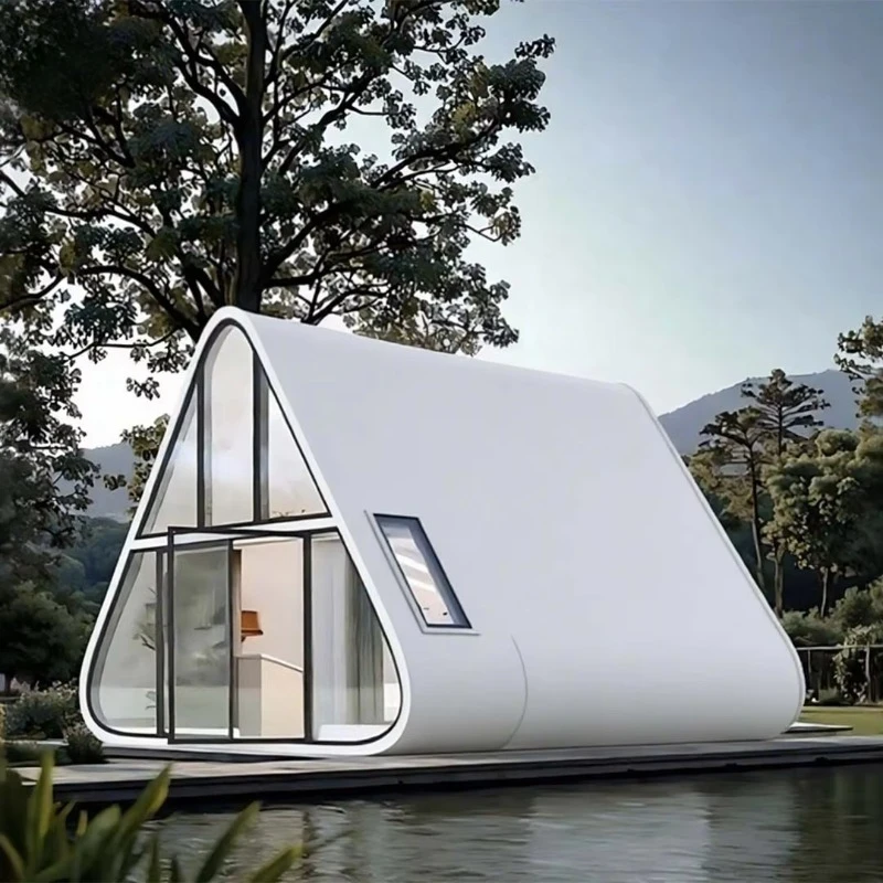 

Triangle A-Frame Steel Structure Portable Toilets for House Use Made From Sandwich Panel Material