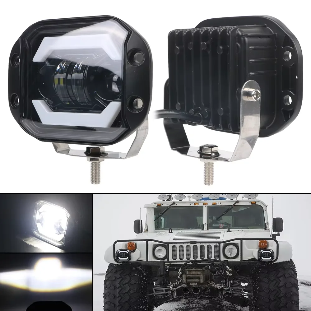 

5 Inch For Jeep Truck Off Road 4X4 SUV Flush Mounted Hi/low Beam 12V DRL LED Headlights Driving Work Light Car LED Spotlight