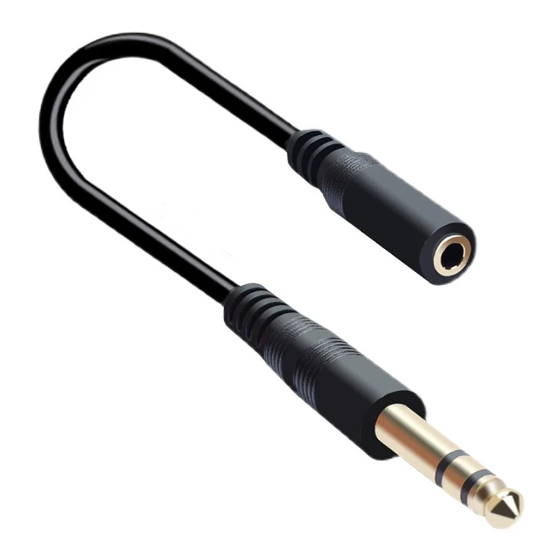 Nku-Adaptador de auriculares con Conector estéreo TRS, Cable de Audio para amplificador, guitarra, teclado, Piano, mezclador de cine en casa, 1/4,