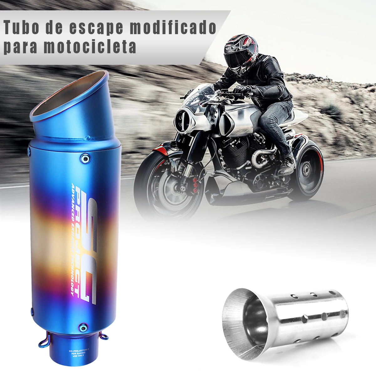 

1PC 51mm Diameter Stainless Steel Universal Motorcycle Exhaust Pipe for Most Motorcycles Compatible with BMW