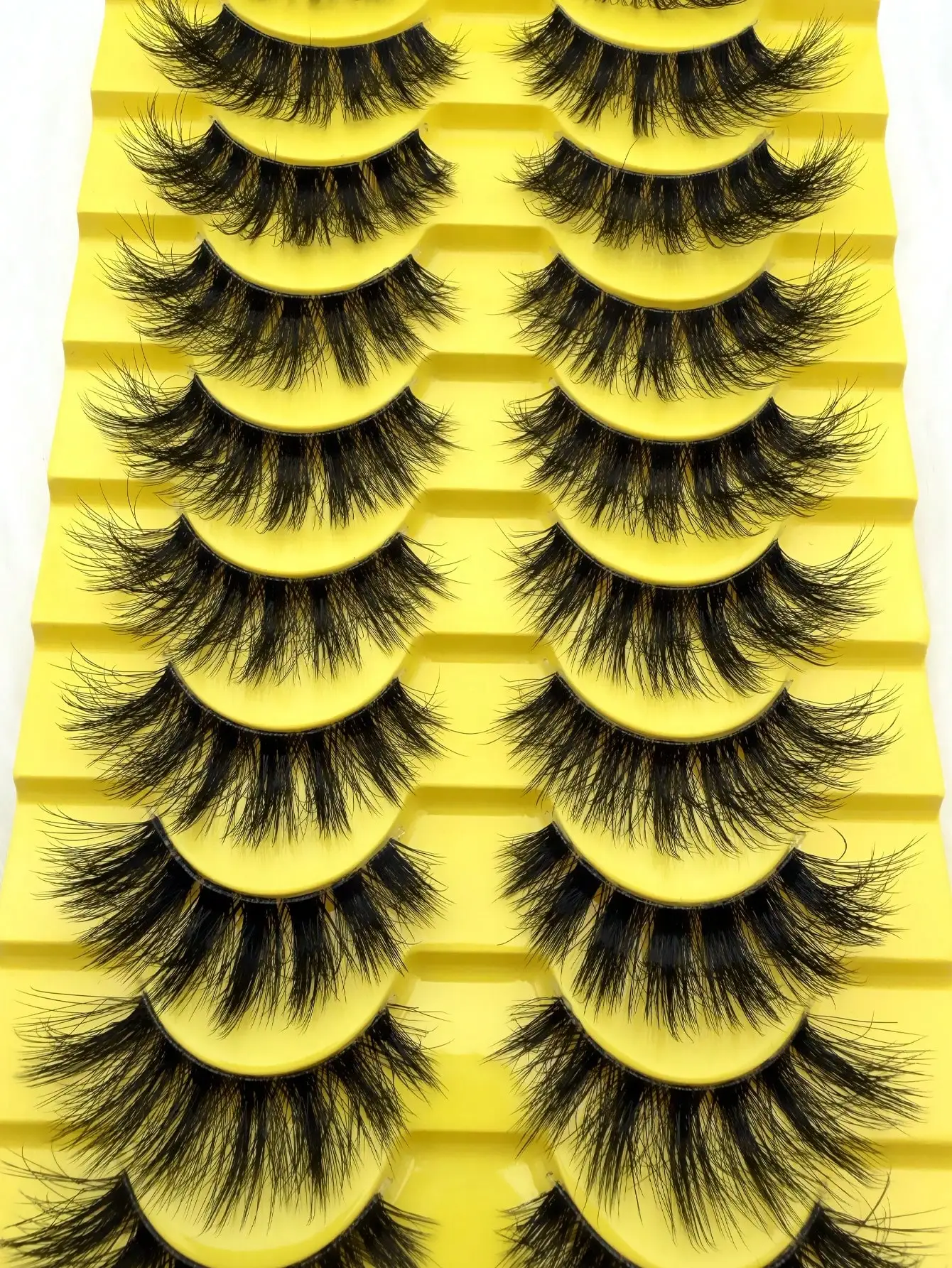 Fluffy Thick 10 Pairs Faux Mink Lashes 8D Volume Curly Long False Eyelashes