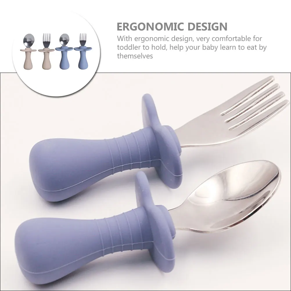 

2 Sets Kid Children's Fork Spoon Tableware Toddler Forks Childrens Silverware Spoons