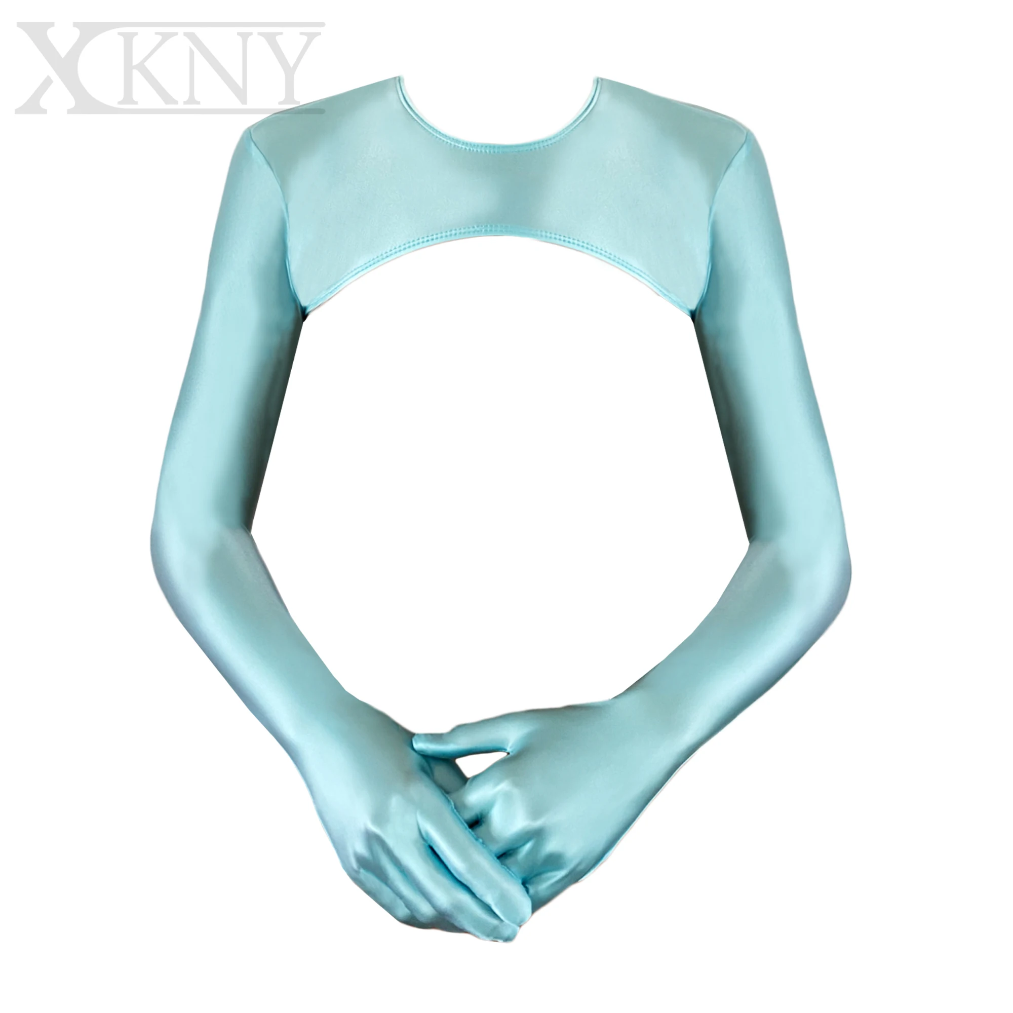 XCKNY Silk smooth luster sexy tight gloves Glossy long sleeve decoration mixed with Yoga leisure beach swimsuit Party Gloves