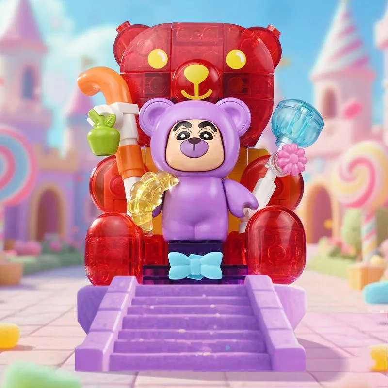 Nouvelle figurine d'action originale Keeppley Crayon Shin-chan, blocs de construction, Shinnosuke ‌   Jouet d'assemblage de personnages de dessins animés Shiro, cadeau d'anime