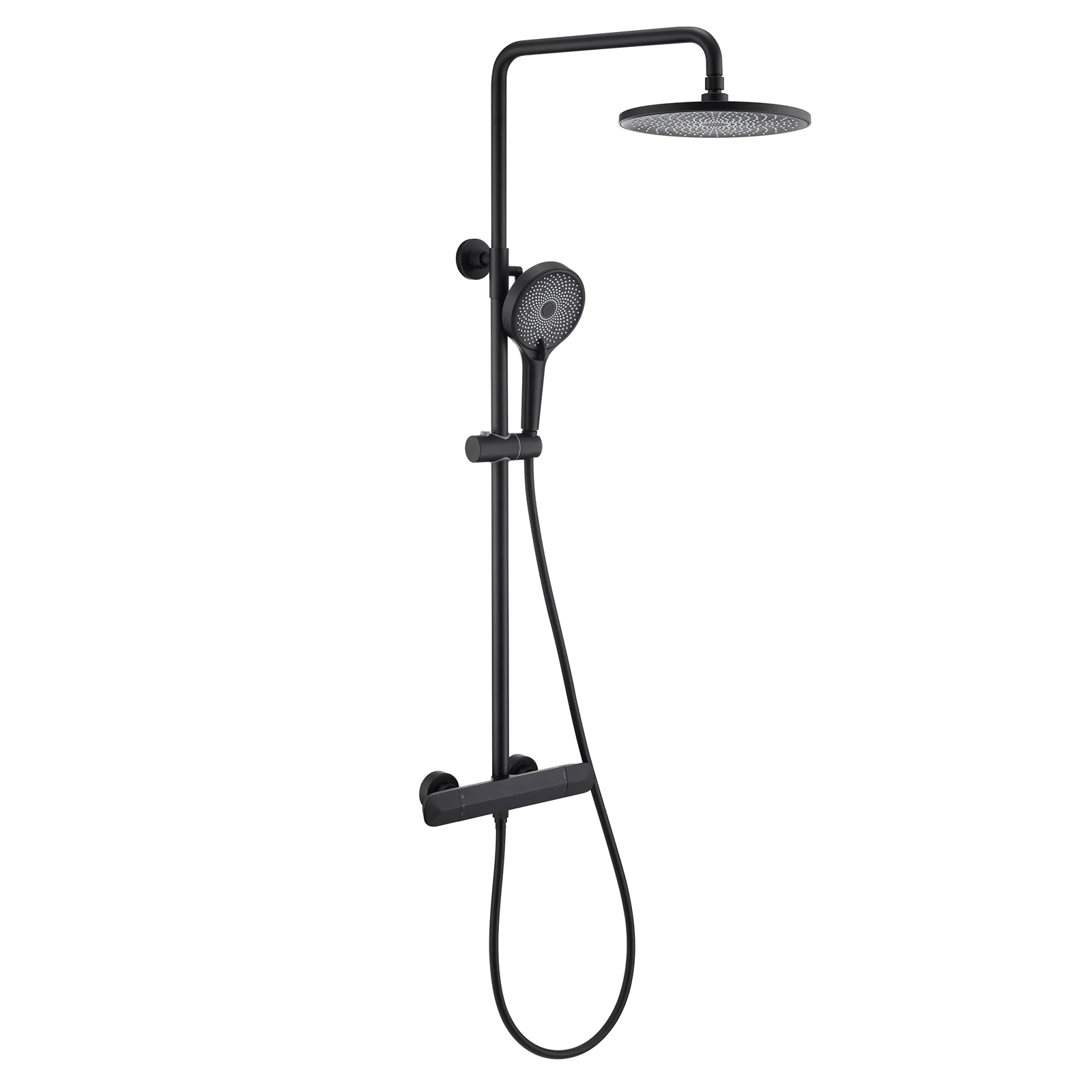 Bathroom Bathroom Hot And Cold Triple Function Bathroom Surface Mounted Shower Black Wall Shower Set