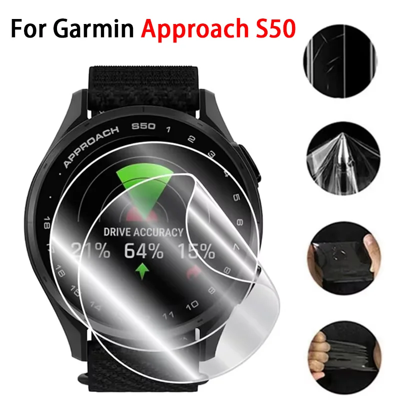 5PCS Soft Hydrogel Film For Garmin Approach S50 Screen Protector Clear HD Anti-scratch Film For Garmin Approach S50 Accessories