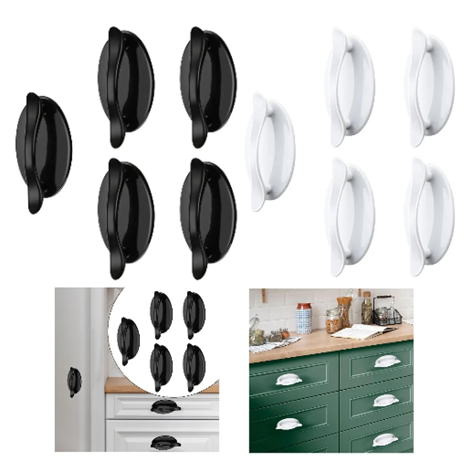 5Pcs Open Door Handles for Cabinets in Office And Home Settings