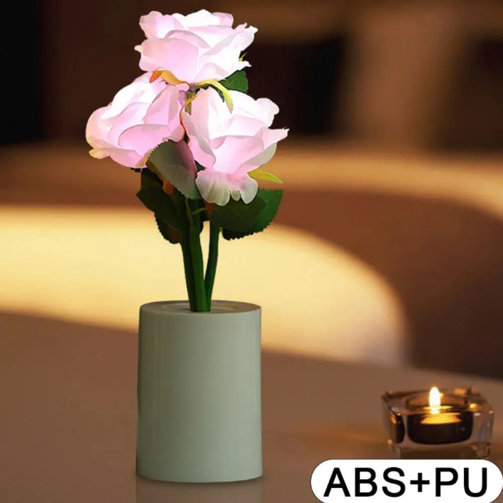 LED Light Source LED Chinese Rose Table Lamp Simulation Rose Flower Battery Operated Chinese Rose Shaped Desk Light