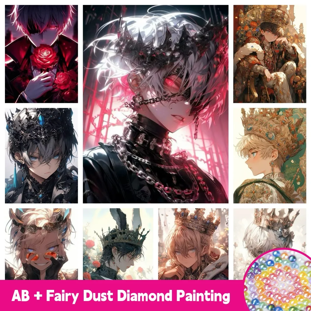 

AB Fairy Dust DIY Diamond Painting Kit The Little Prince Rose Cartoon Boy And Fox Mosaic Cross Stitch Embroidery Home Decor Gift