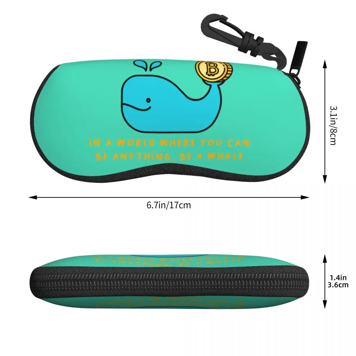 Custom Crypto Bitcoin Gold Whale Shell Eyeglasses Protector Cases Fashion Sunglass Case BTC Cryptocurrency Coins Glasses Pouch