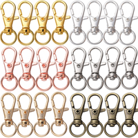 10Pcs/Lot Swivel Lobster Clasp Hooks Keychain Split Key Ring Connector for Bag Belt Dog Chains DIY Jewelry Making Findings