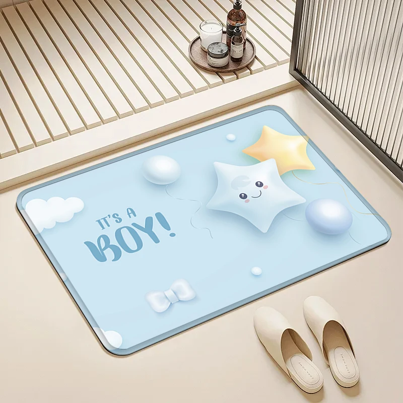 

"It's a Boy" Star Door Mat Non-Slip Washable Floor Rug for Home Baby Shower Nursery Decor