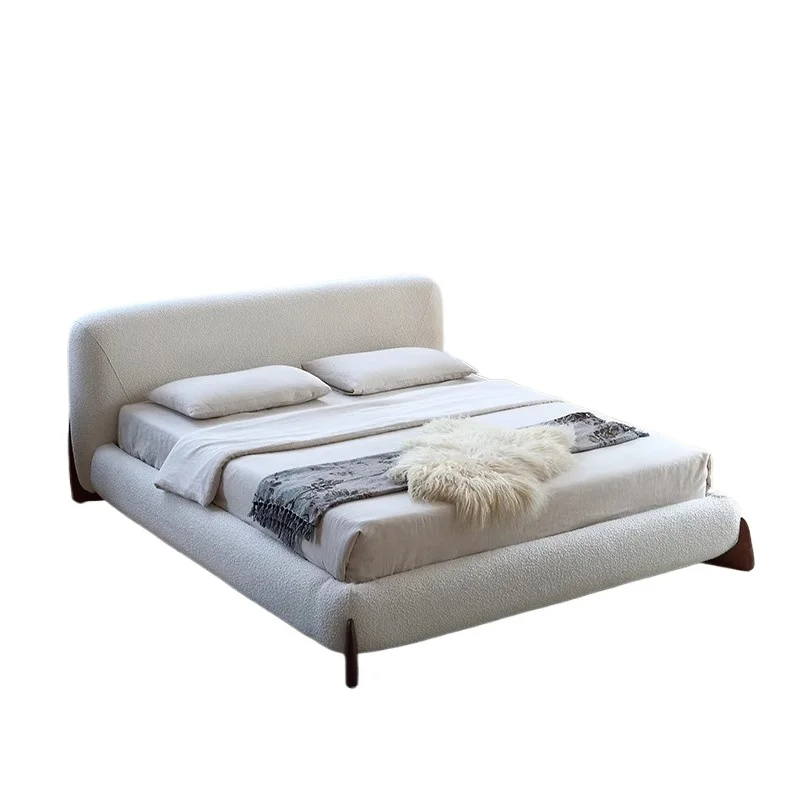 

Modern King Bed with Adjustable Wood and Fabric Frame Reclining Soft Foam Popular Home Furniture