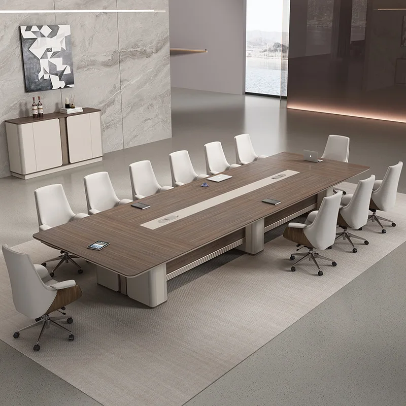 

Комбинация офисного стола и стула для встреч, простой современный большой стол для встреч гостей, прямоугольный стол для переговоров, верстак для персонала