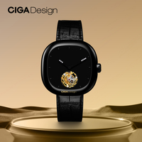 CIGA Design Mechanical Tourbillon Watch Chinese Zodiac The Year Of Dragon Luxury Automatic Movement Mens Black Wrist Watch