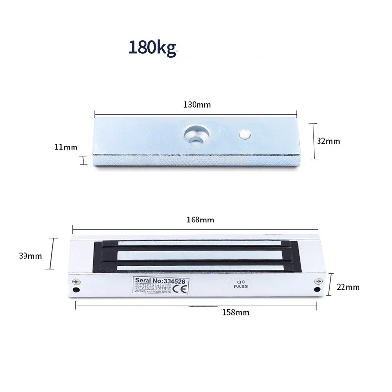 350KG EM Lock With Led Function 12V/24V Fail-Safe 800LBS Magnetic Lock With Led Embedded